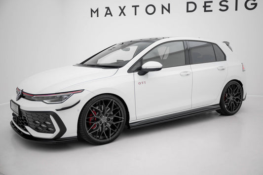 Seitenschweller Ansatz (Paar) passend für VW Golf GTI / GTE / GTI Clubsport / GTD / R-Line Mk8 schwarz Hochglanz