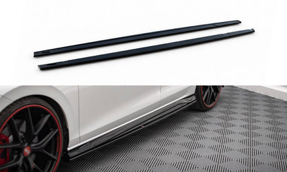 Seitenschweller Ansatz (Paar) passend für VW Golf GTI / GTE / GTI Clubsport / GTD / R-Line Mk8 schwarz Hochglanz