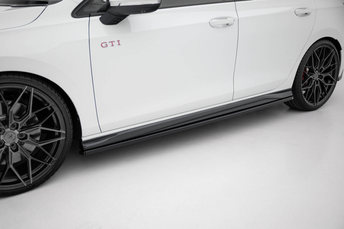 Seitenschweller Ansatz (Paar) passend für VW Golf GTI / GTE / GTI Clubsport / GTD / R-Line Mk8 schwarz Hochglanz