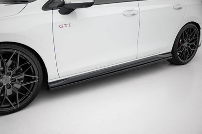 Seitenschweller Ansatz (Paar) passend für VW Golf GTI / GTE / GTI Clubsport / GTD / R-Line Mk8 schwarz Hochglanz