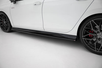 Seitenschweller Ansatz (Paar) passend für VW Golf GTI / GTE / GTI Clubsport / GTD / R-Line Mk8 schwarz Hochglanz