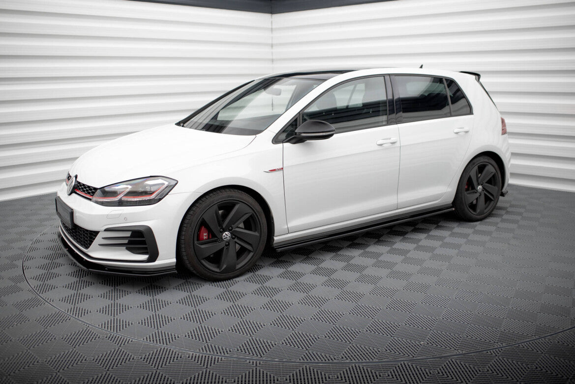 Seitenschweller Ansatz (Paar) passend für VW Golf GTI Mk7 / Mk7 FL (breit) schwarz Hochglanz