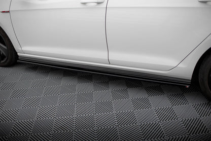 Seitenschweller Ansatz (Paar) passend für VW Golf GTI Mk7 / Mk7 FL (breit) schwarz Hochglanz