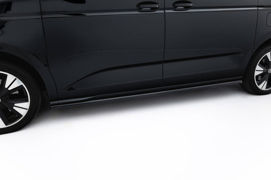 Seitenschweller Ansatz (Paar) passend für VW Multivan Long T7 schwarz Hochglanz