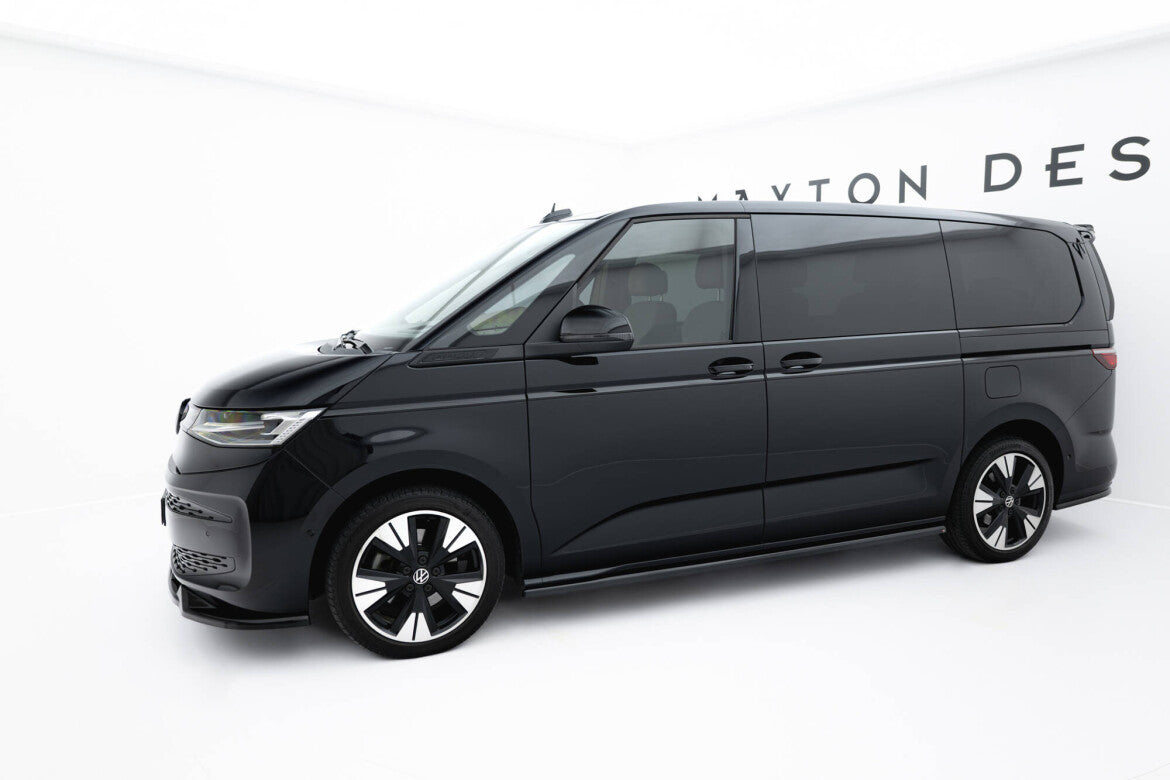 Seitenschweller Ansatz (Paar) passend für VW Multivan Long T7 schwarz Hochglanz