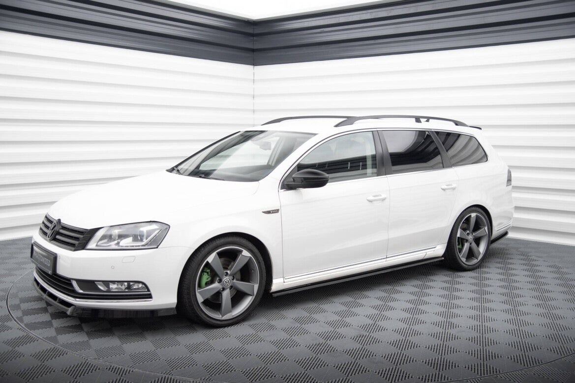 Seitenschweller Ansatz (Paar) passend für VW Passat B7 schwarz Hochglanz