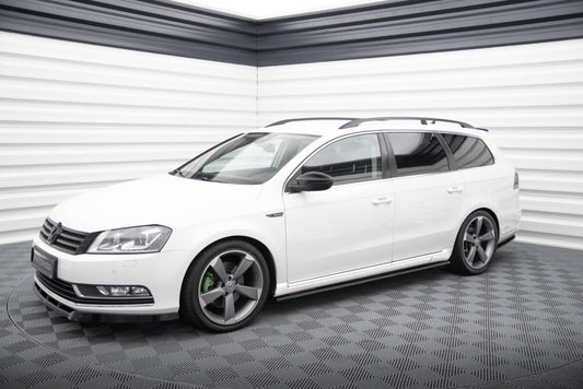 Seitenschweller Ansatz (Paar) passend für VW Passat B7 schwarz Hochglanz