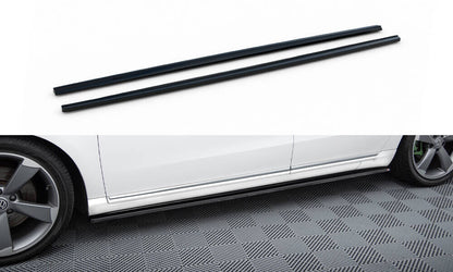 Seitenschweller Ansatz (Paar) passend für VW Passat B7 schwarz Hochglanz