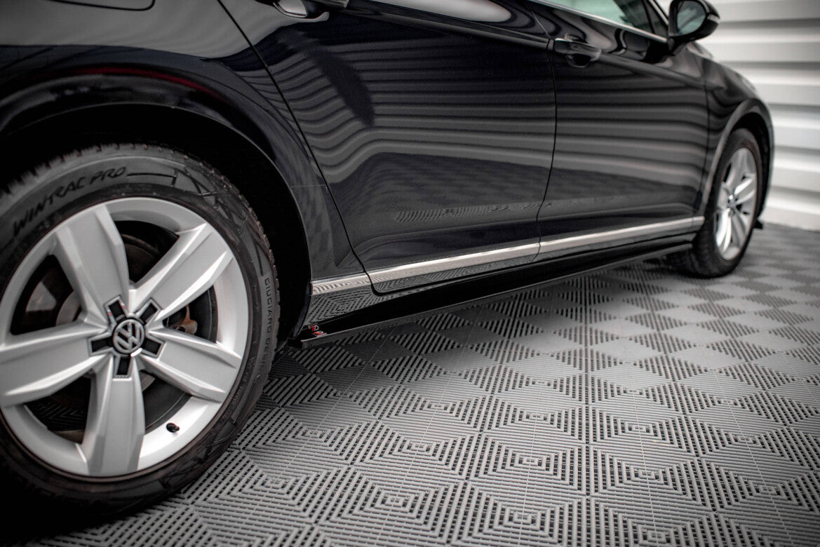 Seitenschweller Ansatz (Paar) passend für VW Passat B8 FL schwarz Hochglanz
