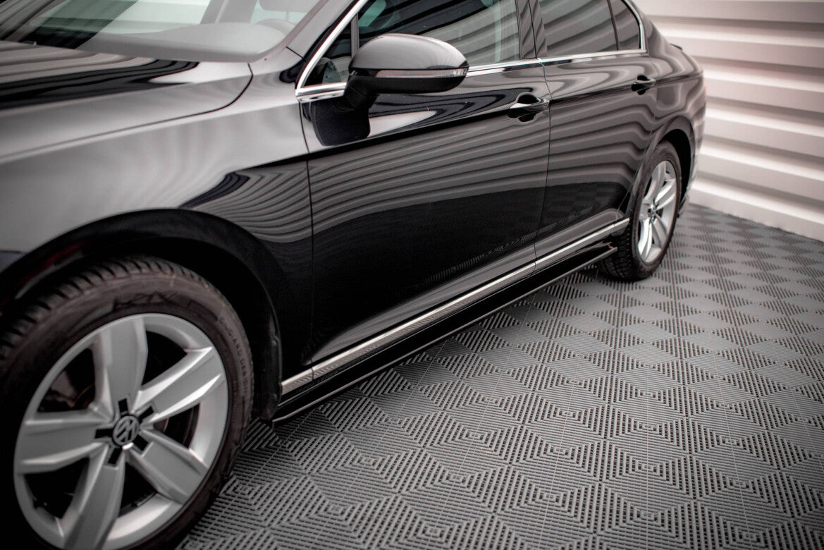Seitenschweller Ansatz (Paar) passend für VW Passat B8 FL schwarz Hochglanz