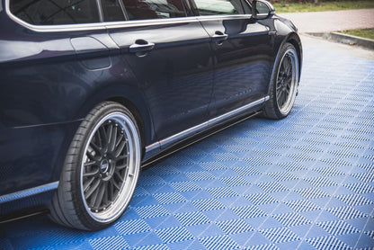 Seitenschweller Ansatz (Paar) passend für VW Passat B8 schwarz Hochglanz