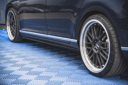 Seitenschweller Ansatz (Paar) passend für VW Passat B8 schwarz Hochglanz