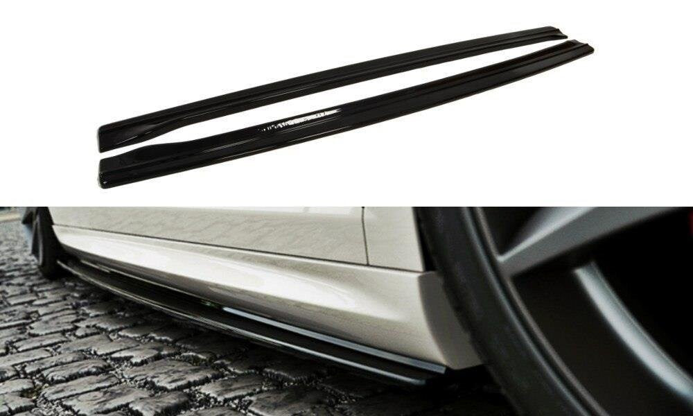 Seitenschweller Ansatz (Paar) passend für VW Passat CC R36 RLINE (vor FL) schwarz Hochglanz