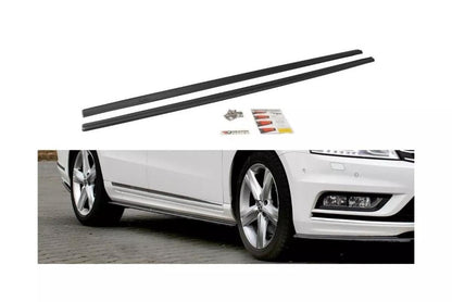 Seitenschweller Ansatz (Paar) passend für VW Passat R-Line B7 schwarz Hochglanz