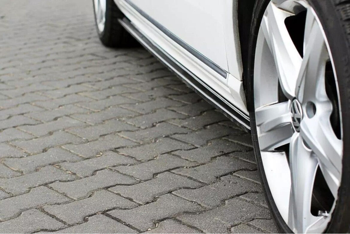 Seitenschweller Ansatz (Paar) passend für VW Passat R-Line B7 schwarz Hochglanz