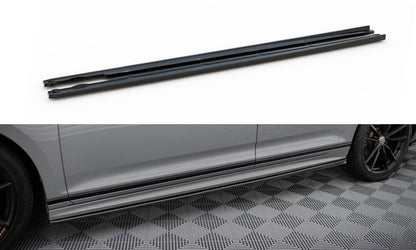 Seitenschweller Ansatz (Paar) passend für VW Passat R-Line B8 FL schwarz Hochglanz