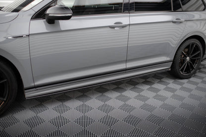 Seitenschweller Ansatz (Paar) passend für VW Passat R-Line B8 FL schwarz Hochglanz