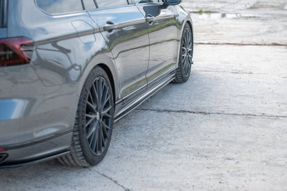 Seitenschweller Ansatz (Paar) passend für VW Passat R-Line B8 schwarz Hochglanz