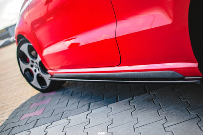 Seitenschweller Ansatz (Paar) passend für VW Polo GTI Mk5 schwarz Hochglanz