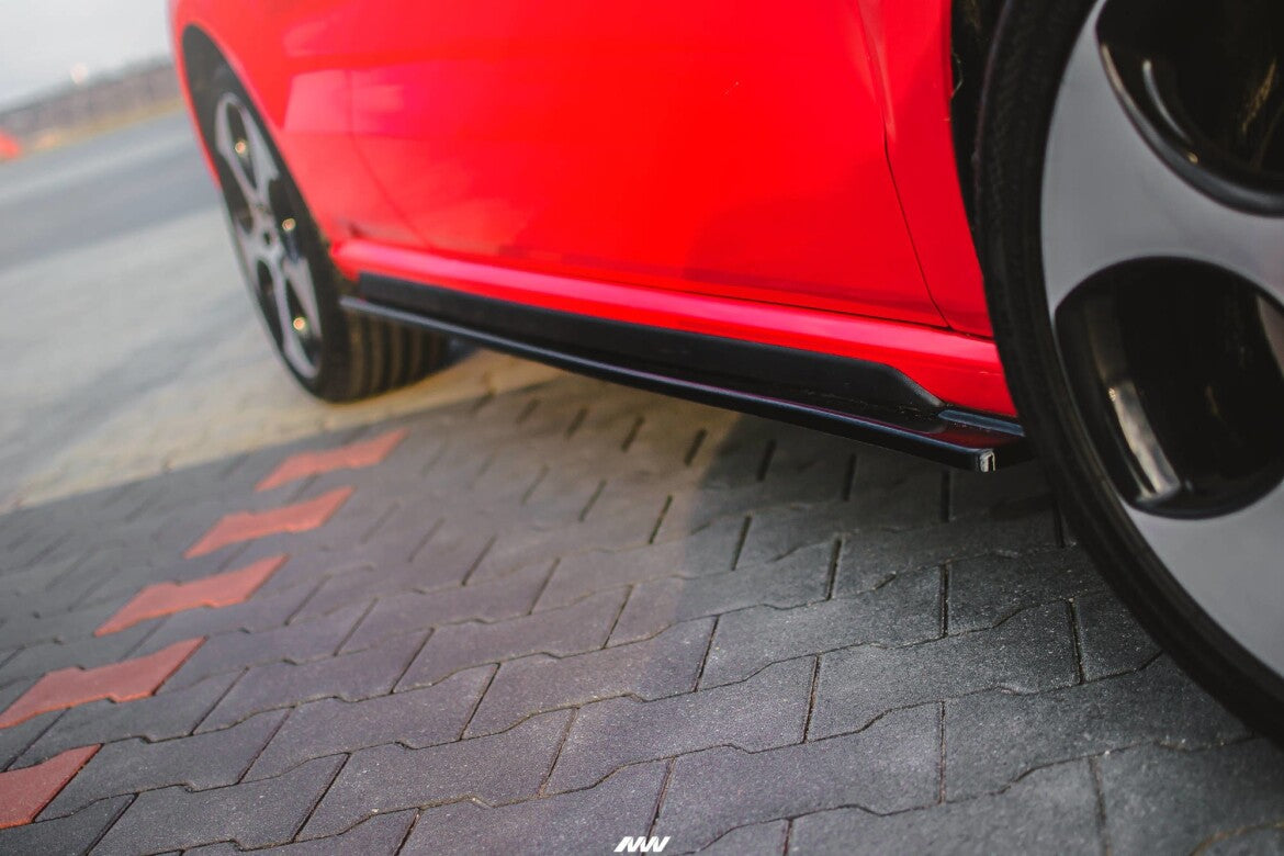 Seitenschweller Ansatz (Paar) passend für VW Polo GTI Mk5 schwarz Hochglanz