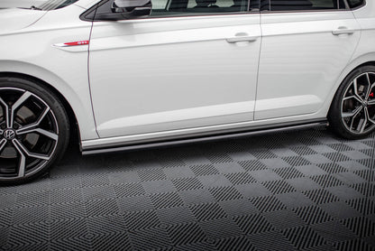 Seitenschweller Ansatz (Paar) passend für VW Polo GTI Mk6 FL schwarz Hochglanz