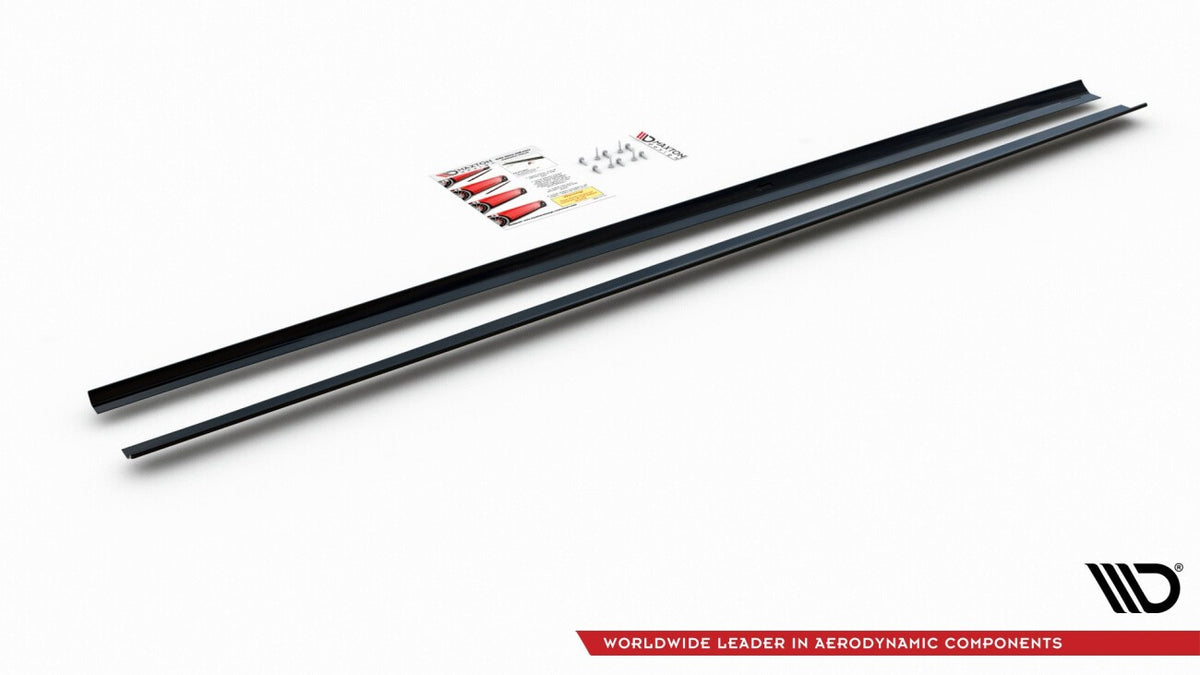 Seitenschweller Ansatz (Paar) passend für VW Polo GTI / R-line Mk6 rot Hochglanz