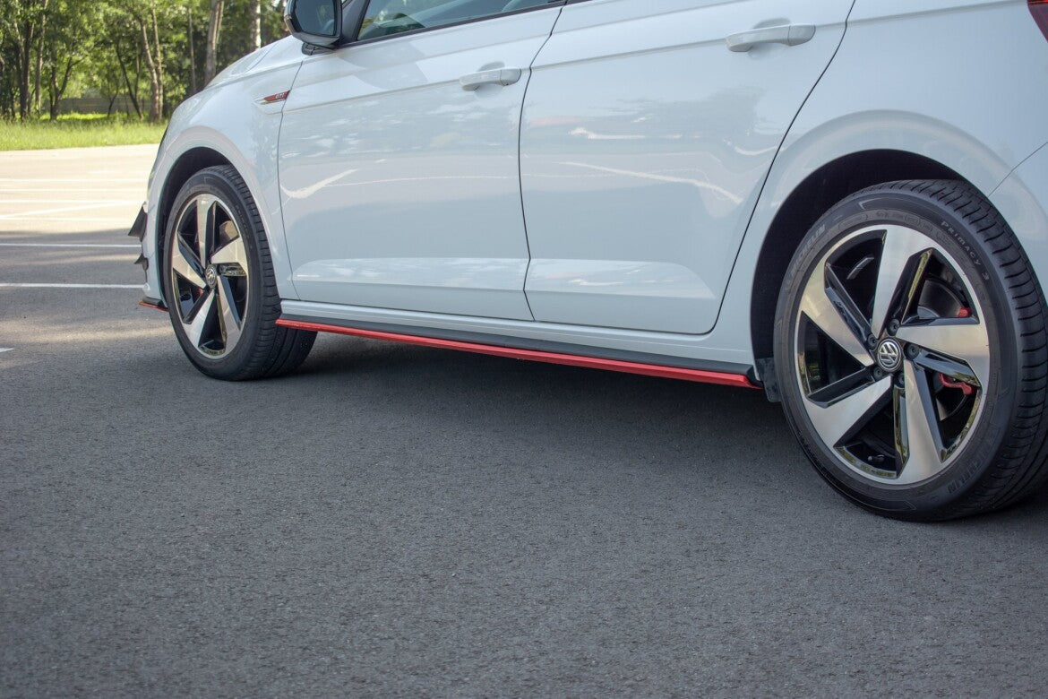 Seitenschweller Ansatz (Paar) passend für VW Polo GTI / R-line Mk6 schwarz Hochglanz