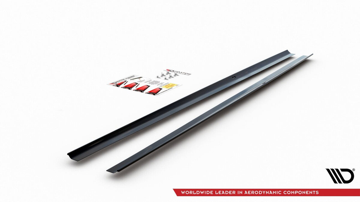 Seitenschweller Ansatz (Paar) passend für VW Polo GTI / R-line Mk6 schwarz Hochglanz