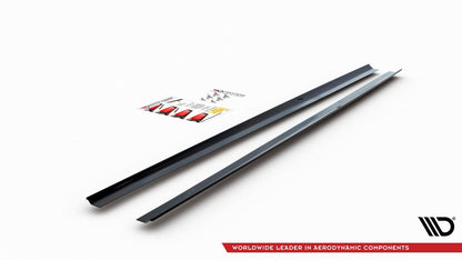 Seitenschweller Ansatz (Paar) passend für VW Polo GTI / R-line Mk6 schwarz Hochglanz