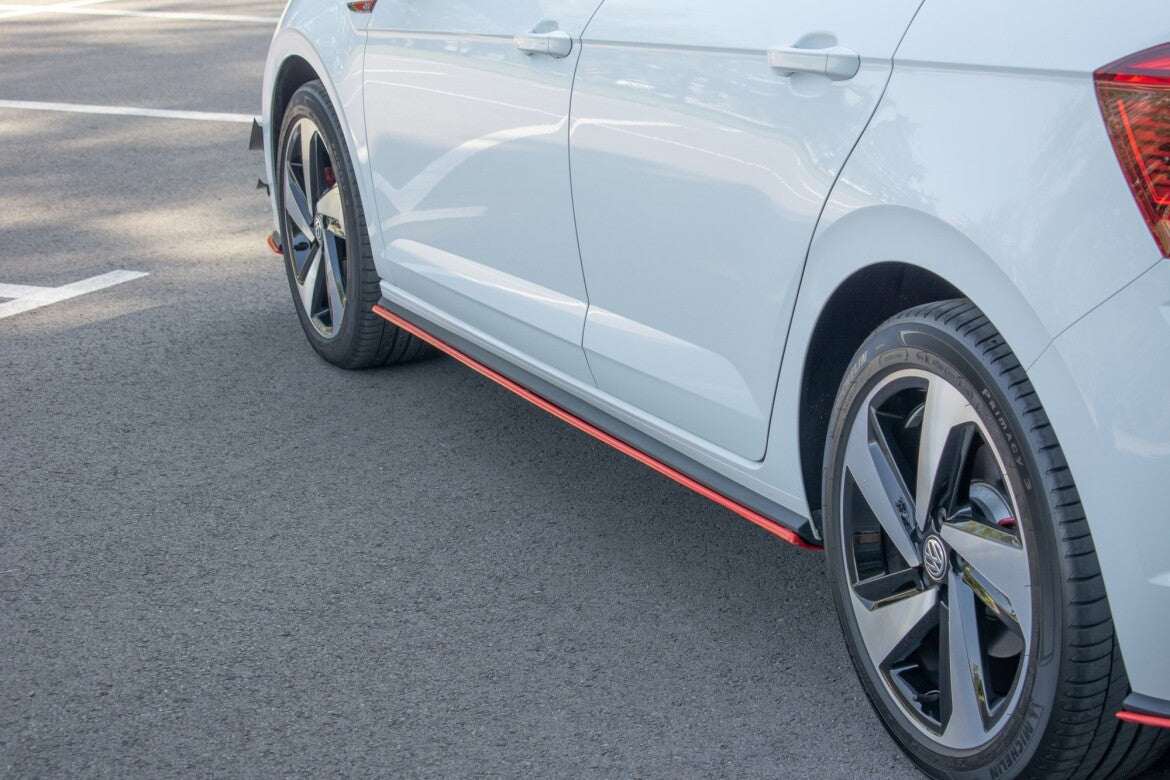 Seitenschweller Ansatz (Paar) passend für VW Polo GTI / R-line Mk6 schwarz Hochglanz