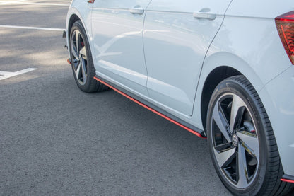 Seitenschweller Ansatz (Paar) passend für VW Polo GTI / R-line Mk6 schwarz Hochglanz