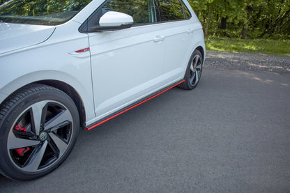 Seitenschweller Ansatz (Paar) passend für VW Polo GTI / R-line Mk6 schwarz Hochglanz