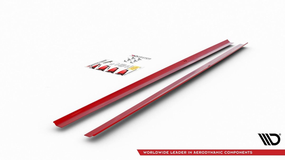 Seitenschweller Ansatz (Paar) passend für VW Polo GTI / R-line Mk6 schwarz Hochglanz