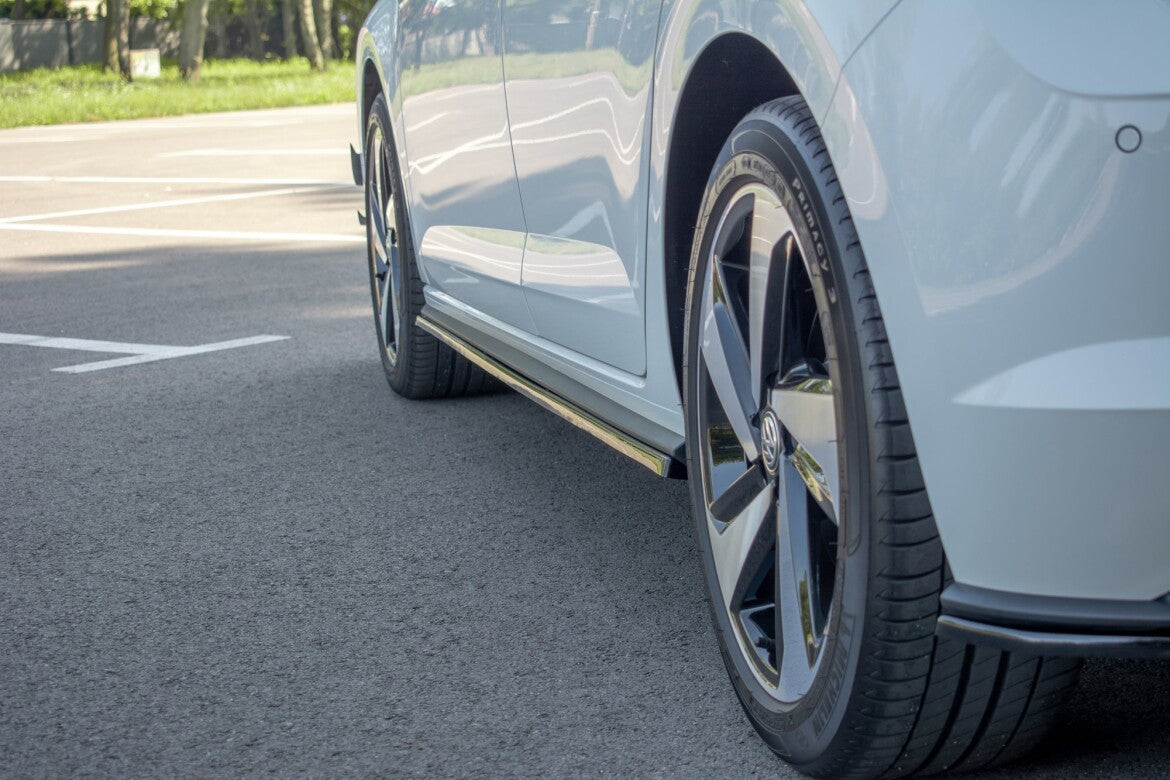 Seitenschweller Ansatz (Paar) passend für VW Polo GTI / R-line Mk6 schwarz Hochglanz