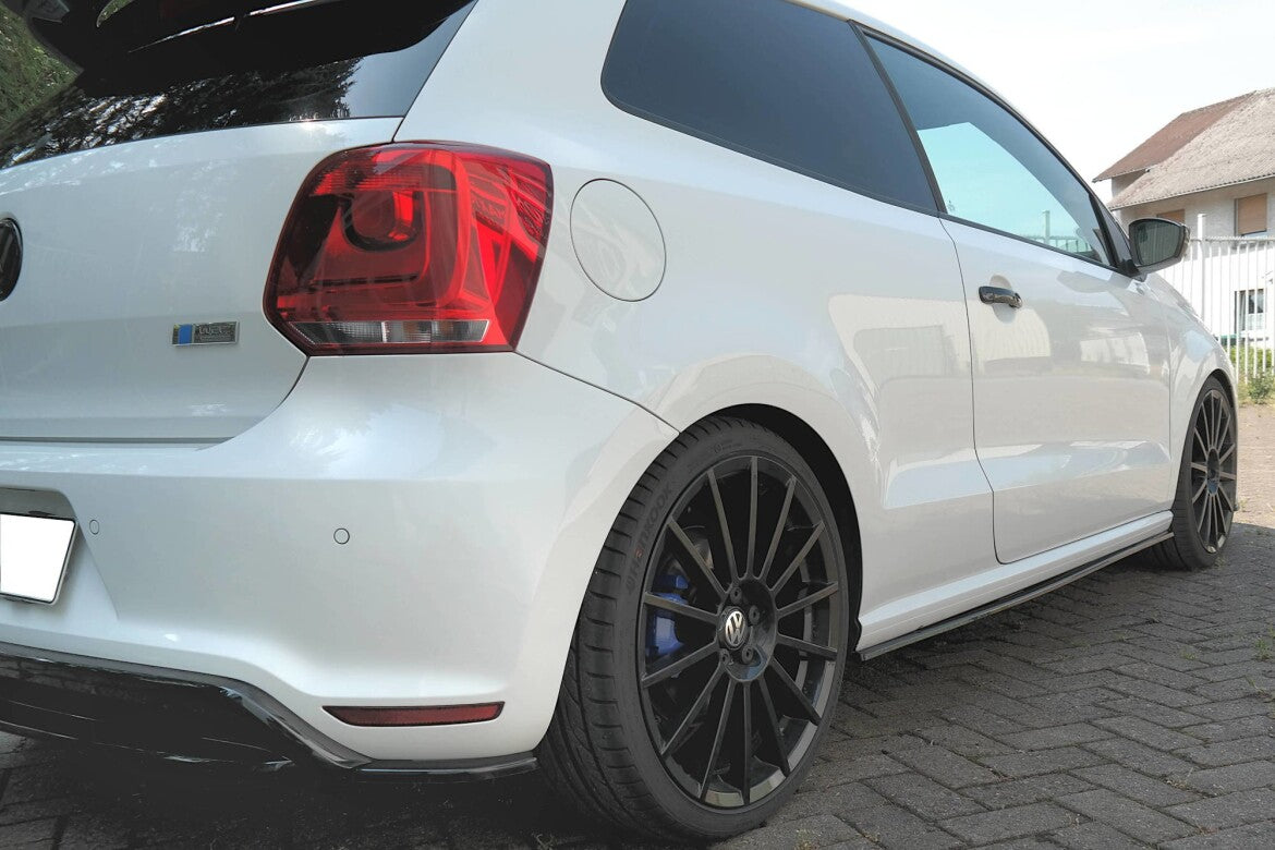 Seitenschweller Ansatz (Paar) passend für VW POLO MK5 R WRC schwarz matt