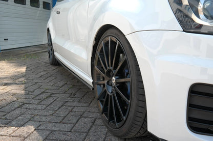 Seitenschweller Ansatz (Paar) passend für VW POLO MK5 R WRC schwarz matt