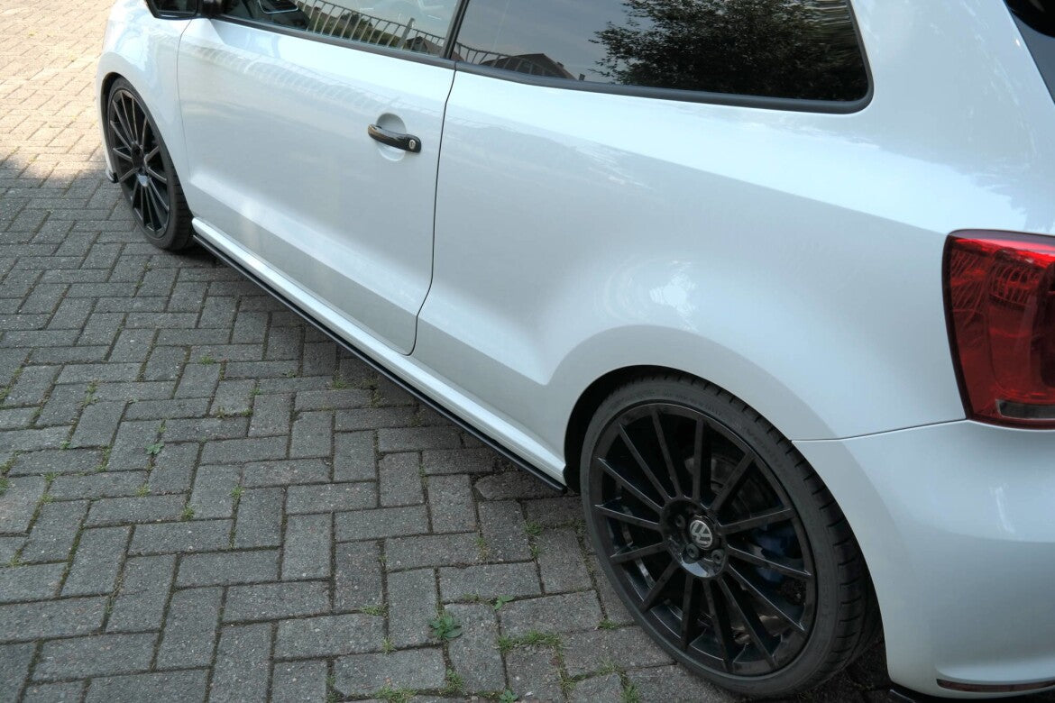 Seitenschweller Ansatz (Paar) passend für VW POLO MK5 R WRC schwarz matt