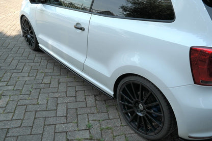 Seitenschweller Ansatz (Paar) passend für VW Polo WRC Mk5 schwarz Hochglanz