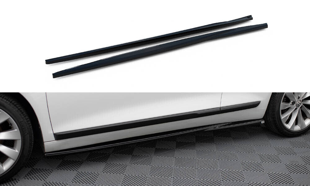 Seitenschweller Ansatz (Paar) passend für VW Scirocco Mk3 FL schwarz Hochglanz