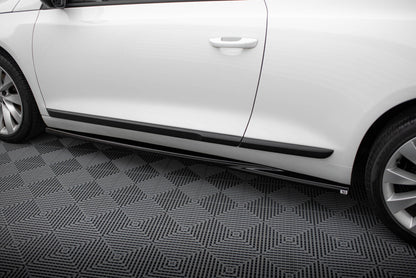 Seitenschweller Ansatz (Paar) passend für VW Scirocco Mk3 FL schwarz Hochglanz
