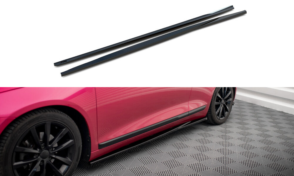 Seitenschweller Ansatz (Paar) passend für VW Scirocco Mk3 schwarz Hochglanz