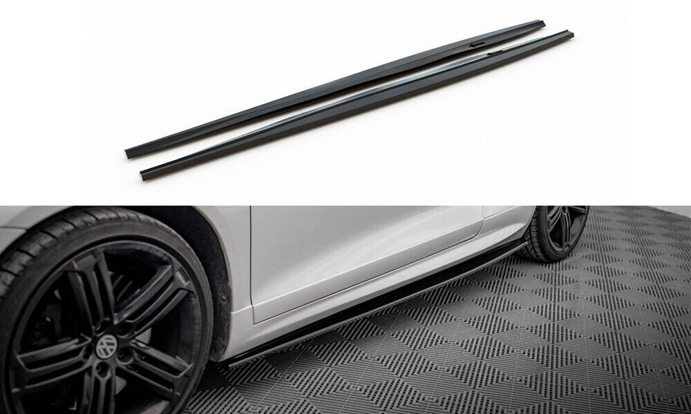 Seitenschweller Ansatz (Paar) passend für VW Scirocco R Mk3 schwarz Hochglanz