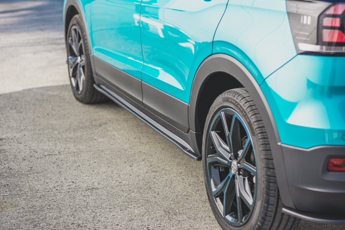 Seitenschweller Ansatz (Paar) passend für VW T-Cross schwarz Hochglanz