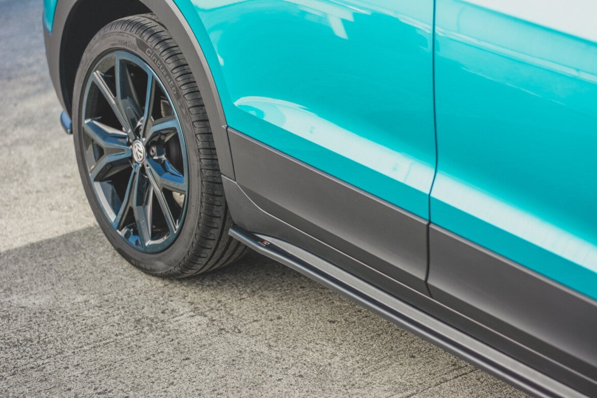 Seitenschweller Ansatz (Paar) passend für VW T-Cross schwarz Hochglanz
