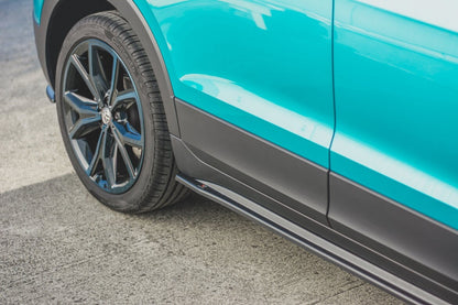 Seitenschweller Ansatz (Paar) passend für VW T-Cross schwarz Hochglanz