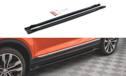 Seitenschweller Ansatz (Paar) passend für VW T-Roc Mk1 schwarz Hochglanz