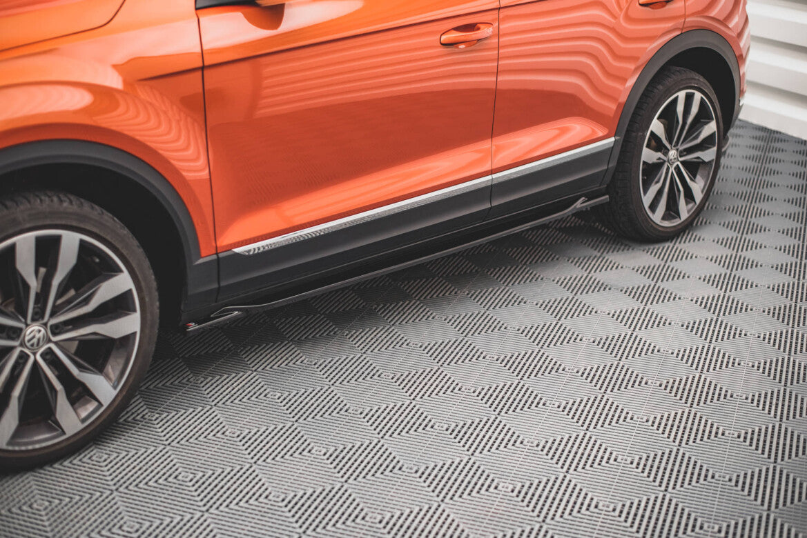Seitenschweller Ansatz (Paar) passend für VW T-Roc Mk1 schwarz Hochglanz