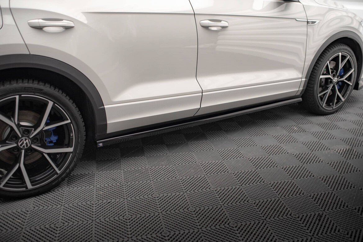 Seitenschweller Ansatz (Paar) passend für VW T-Roc R / R-Line Mk1 schwarz Hochglanz