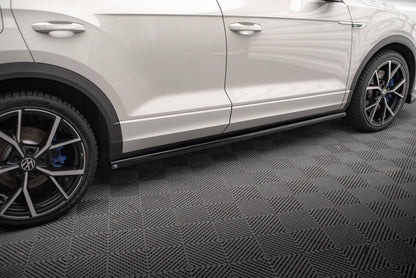 Seitenschweller Ansatz (Paar) passend für VW T-Roc R / R-Line Mk1 schwarz Hochglanz