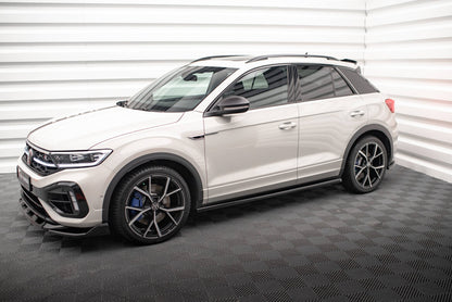 Seitenschweller Ansatz (Paar) passend für VW T-Roc R / R-Line Mk1 schwarz Hochglanz